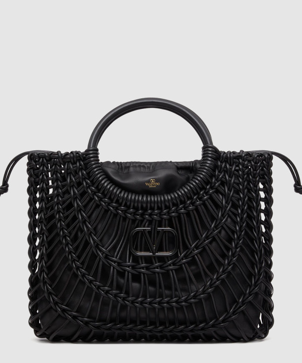 올노트 우븐 가죽 쇼퍼백