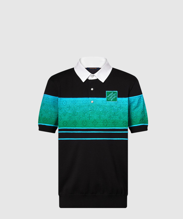 이리데슨트 자카드 쇼트 슬리브드 폴로