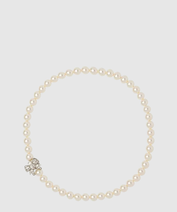 인조 진주 장식 메탈 목걸이 5JC624