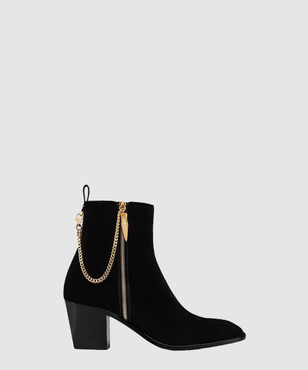 Yoz The Lips 벨벳 지퍼 앵클 부츠 3221273