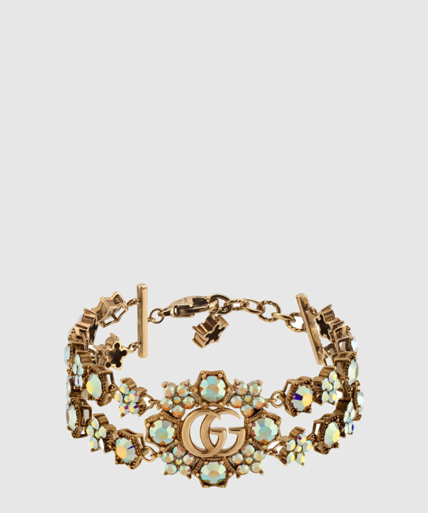 더블 G 플라워 크리스털 팔찌 753867