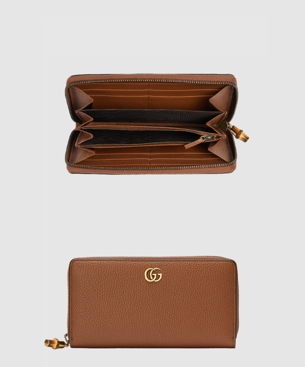 장지갑 대나무 더블 G 지퍼 지갑 739499