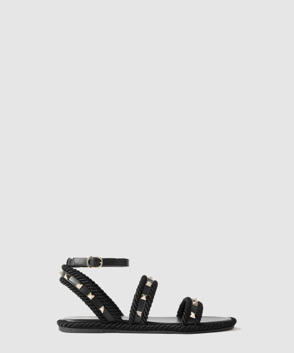 락스터드 트리밍 스터드 가죽 샌들 6W2S0K