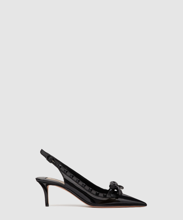 페이턴트 가죽 락스터드 케이지 펌프스 4W2S0I