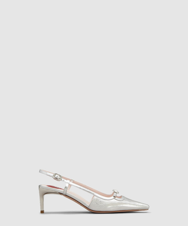 비브 카나드 가죽 슬링백 펌프스 7223