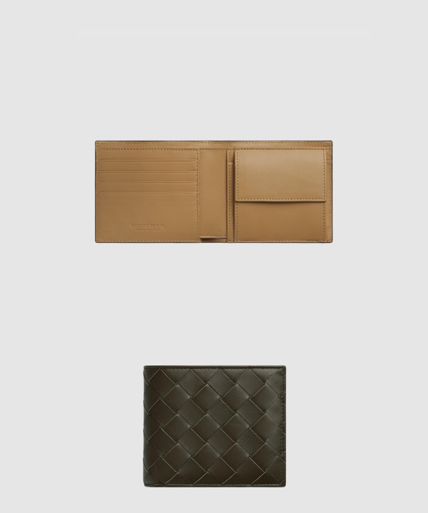 동전 지갑을 갖춘 인트레치아토 폴더형 지갑 749412