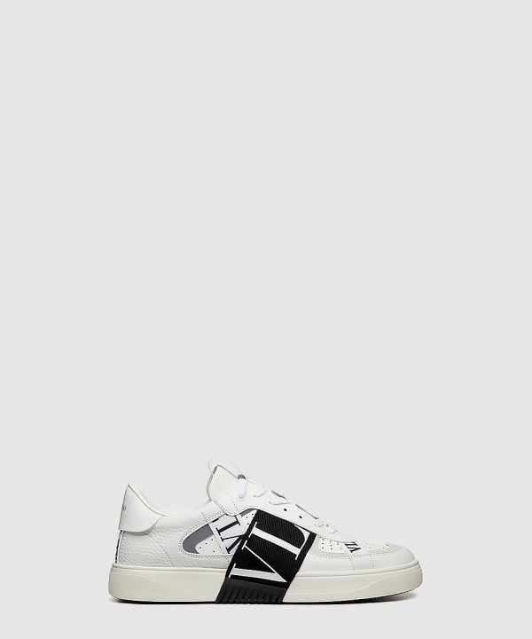 송아지 가죽 패브릭 밴드 VL7N 로우탑 스니커즈