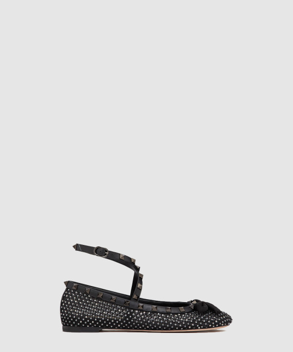 락스터드 메시 크리스털 매칭 스터드 디테일 발레리나 4W2S0H