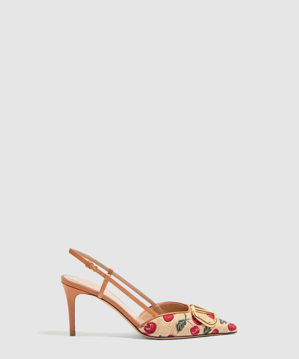브이로고 시그니처 체리픽 패턴 슬링백 펌프스 WS0R01