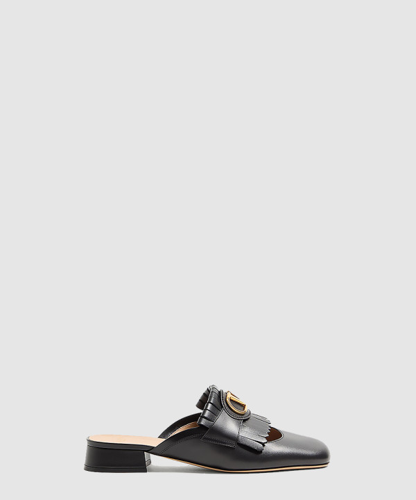 브이로고 시그니처 프린지 장식 카프스킨 모카신 뮬 WS0LP8