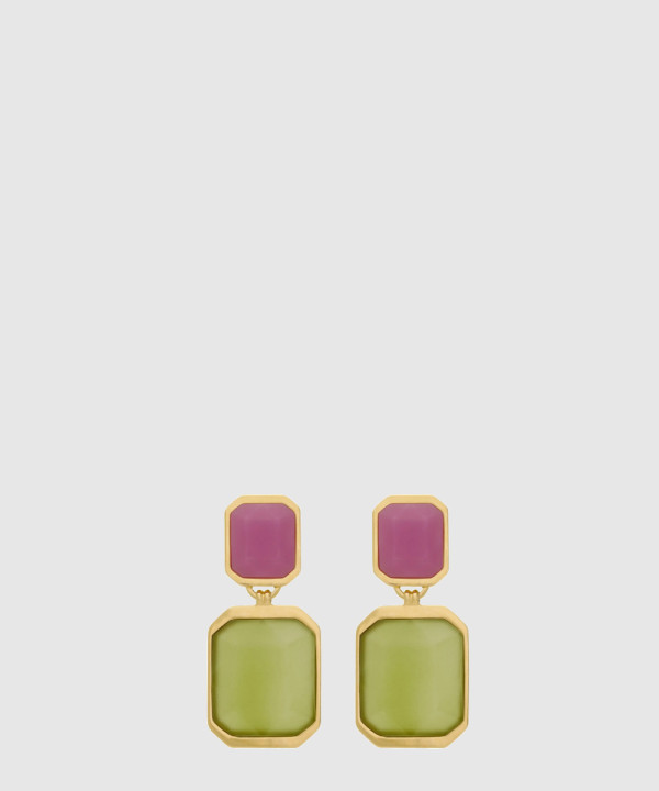 앤티크 오버 글라스 크리스털  스퀘어 이어링 737929