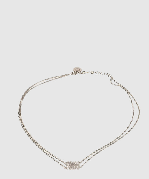 크리스털 장식 메탈 목걸이 5IC126