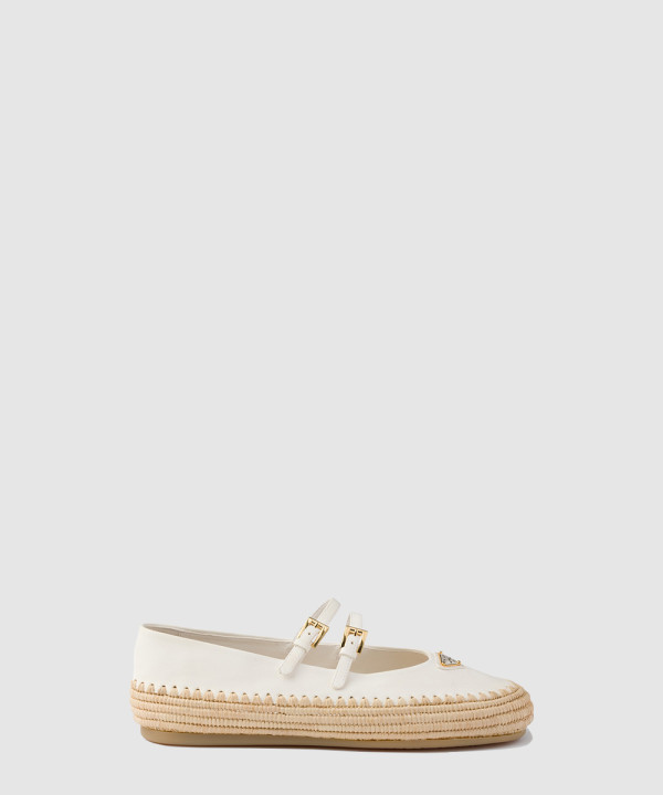 나파 가죽과 라피아 발레리나 1F869N