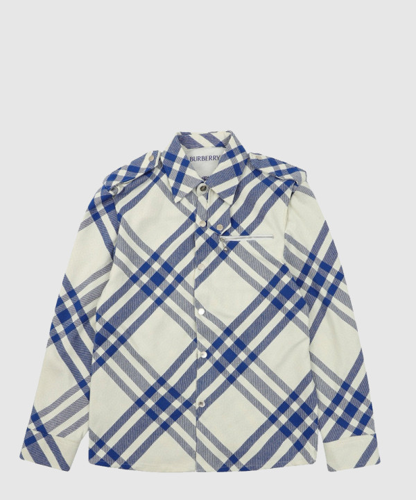 대각선 스트라이프 지퍼 포켓 셔츠