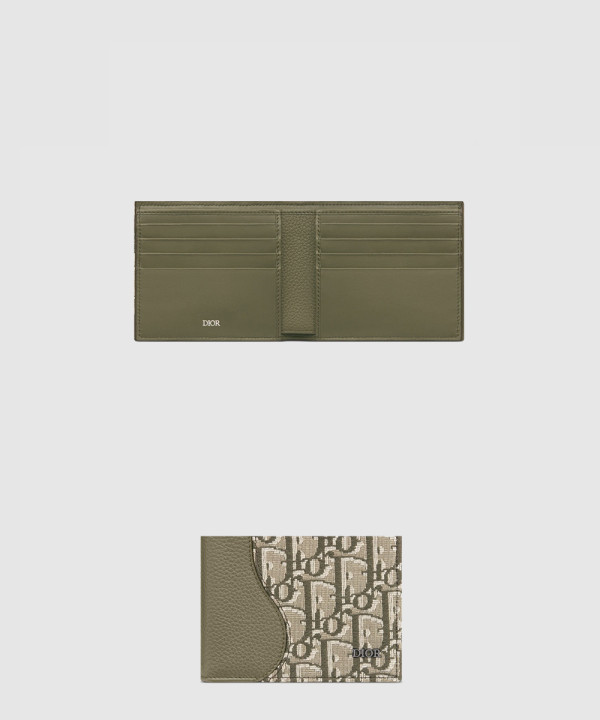 반지갑 새들 2단 지갑 오블리크 자카드 2ADBH