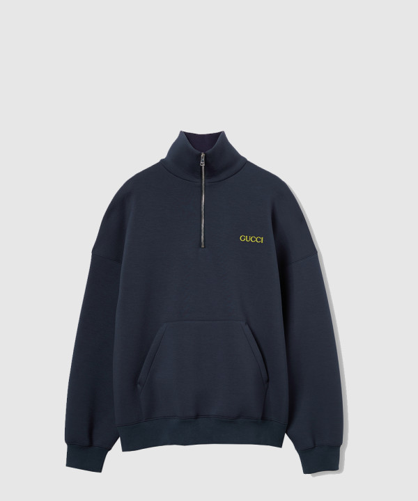 패치 저지 하프 지퍼 재킷