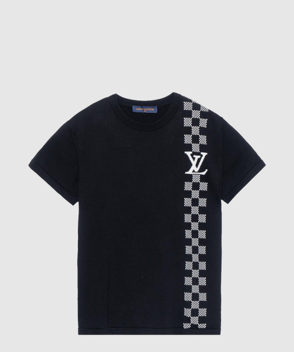 레이싱 플레드 니트 반팔