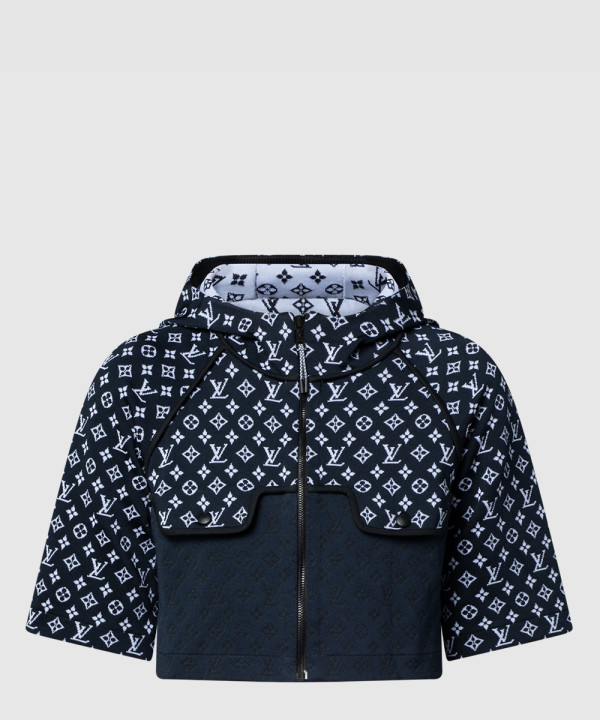 크롭 후드 집업 점퍼