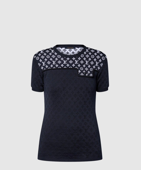 모노그램 자카드 니트 톱