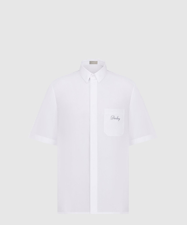 Christian Dior Couture 은방울꽃 자수 반소매 셔츠