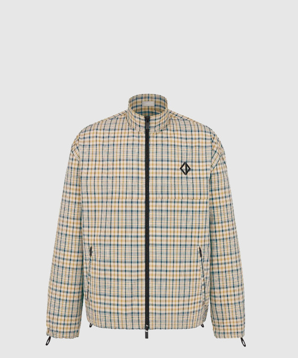 CD Diamond 자수 지퍼 셔츠