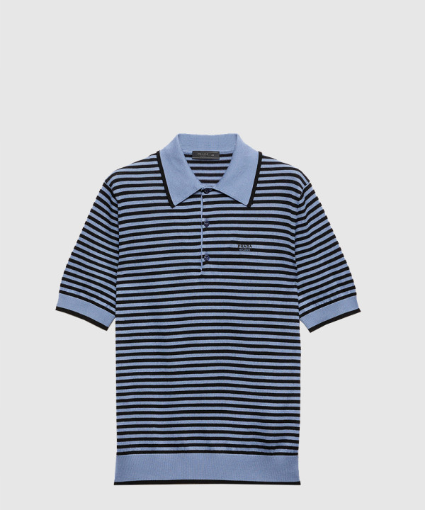 스트라이프 코튼 폴로 셔츠