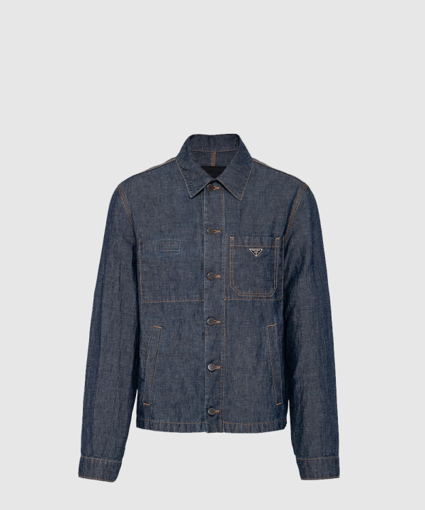 샴브레이 블루종 재킷