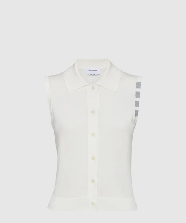 코튼 4-바 크롭 셔츠