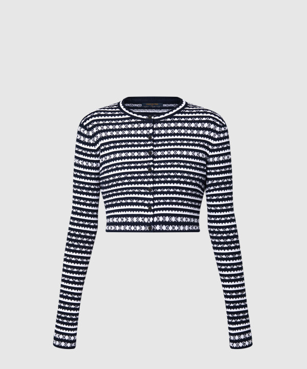 스캘럽 스트라이프 가디건