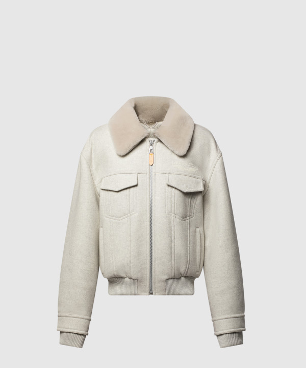 울 블루종 위드 시어링 칼라