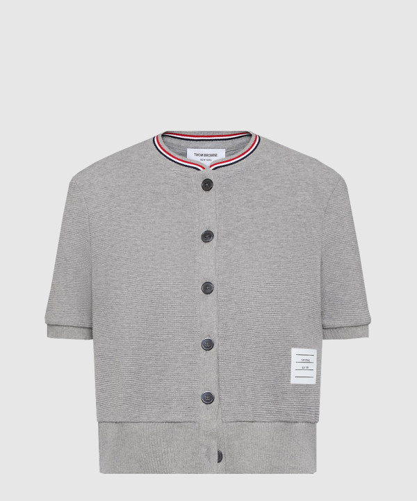 코튼 와플 숏 슬리브 카디건