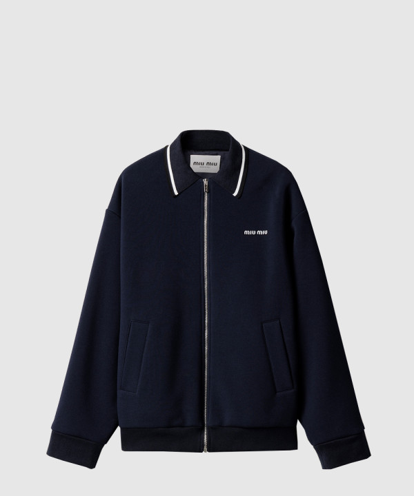 본딩 피케와 테크니컬 니트 패브릭 재킷