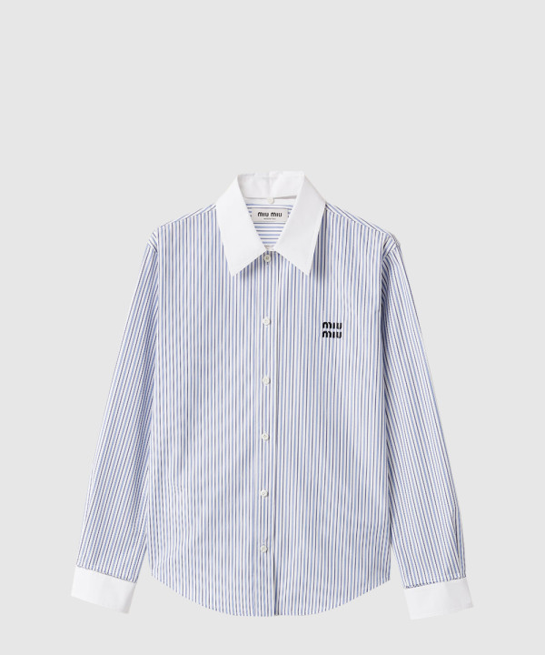 스트라이프 포플린 셔츠