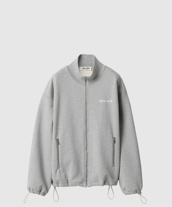 코튼 프리스 지퍼 스웨트셔츠