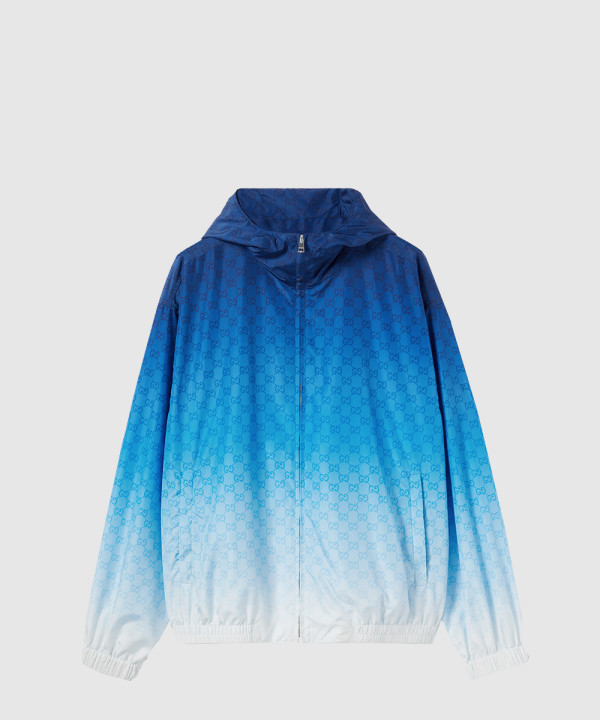 프린트 테크니컬 포플린 지퍼 재킷