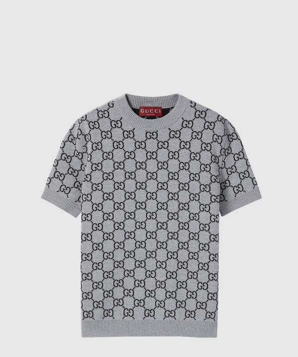 리버서블 GG 울 자카드 탑