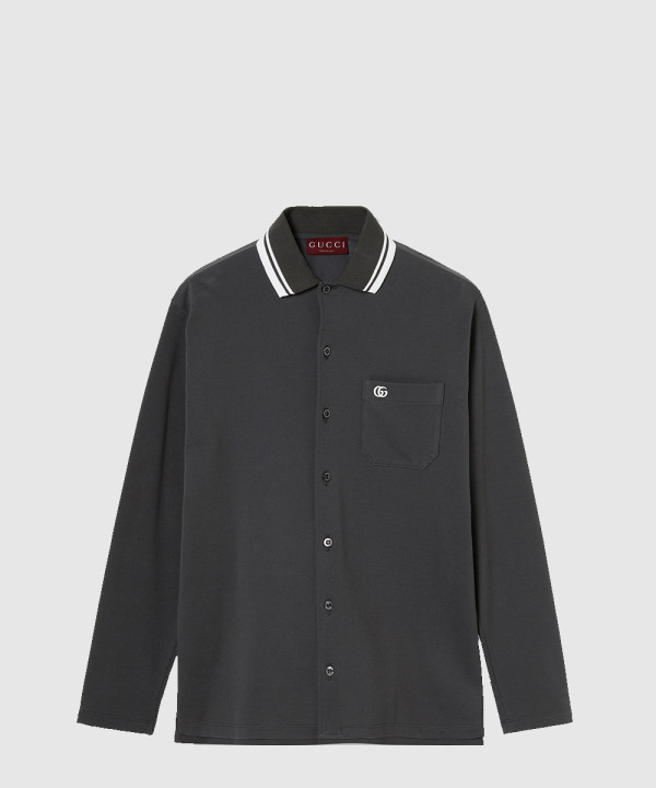 자수가 들어간 코튼 피케 폴로 셔츠