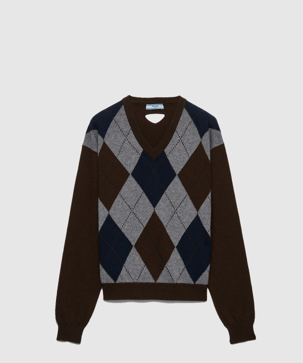 브이넥 캐시미어 스웨터