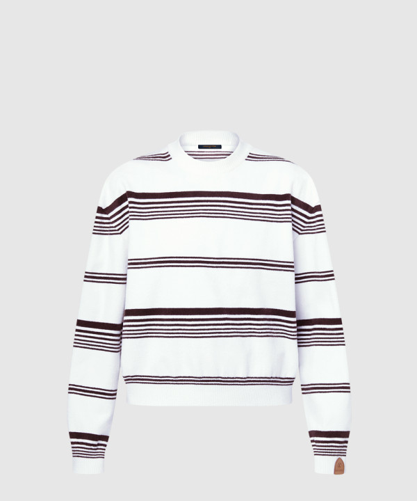 스트라이프드 니트 풀오버