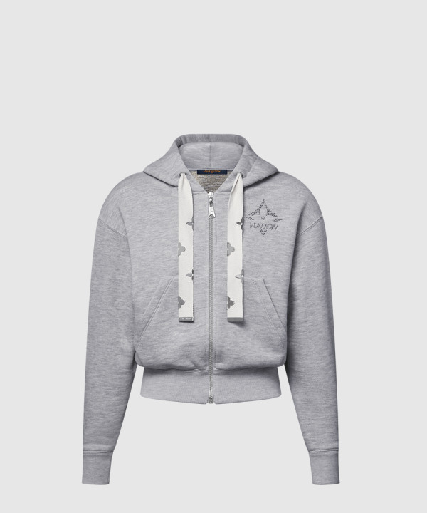 모노그램 플라워 액센트 후디