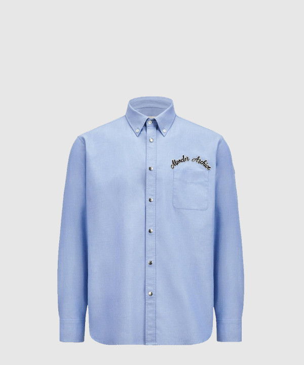 자수 로고 옥스포드 코튼 셔츠