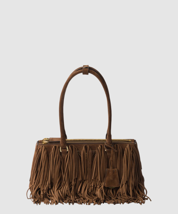 갤러리아 미디엄 스웨이드 백 프린지 1BA457